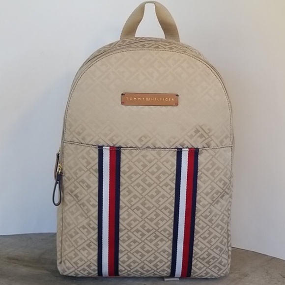 tommy hilfiger tan backpack